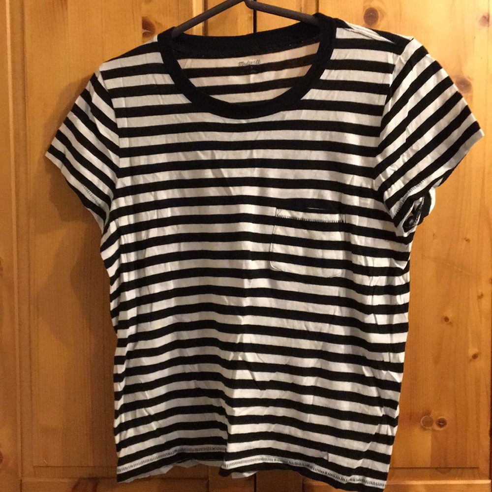 MADEWELL BASIC STRIPE TEE SIZE SMALL
